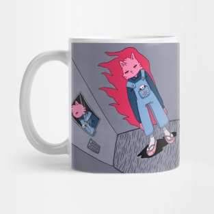 burning cat Mug